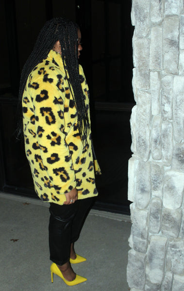 Yellow Leopard Print Coat