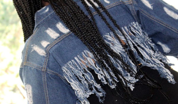 Fringe Cropped Denim Jacket