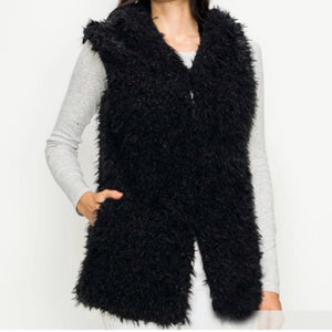 Furry Black Vest