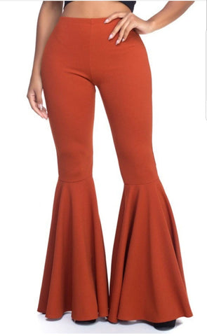 Bell Bottom Pants - (Rust)