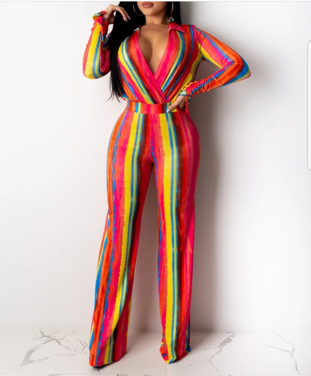 Body Suit and Wide Leg Pants - Set