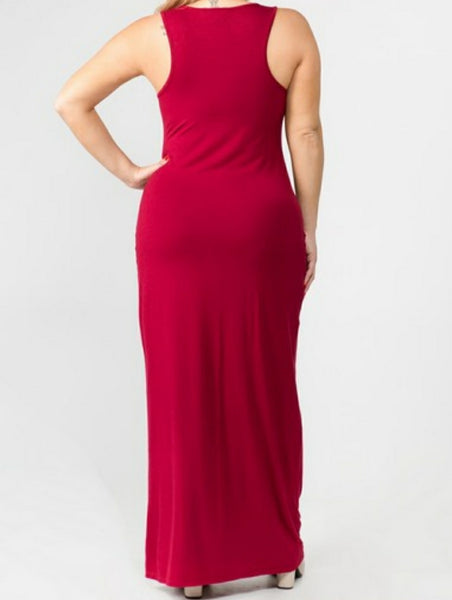 Curve/Plus Tank Dress - Burgundy