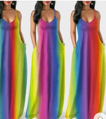 Rainbow Balloon Dress w/ Pockets