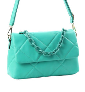 Teal Quilted Handbag