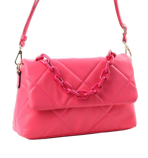 Hot Pink Quilted Handbag