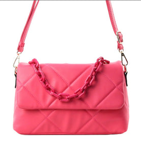 Hot Pink Quilted Handbag